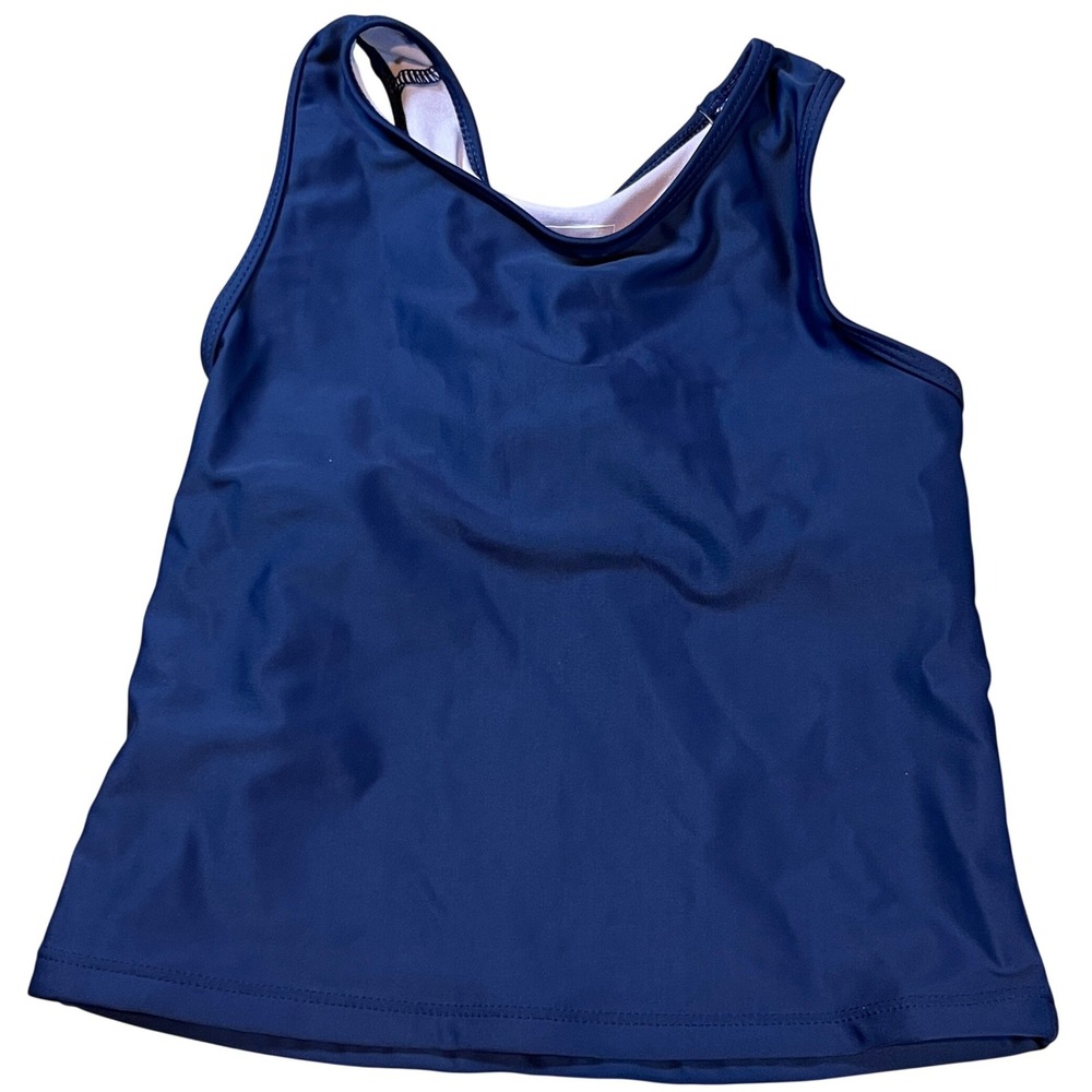 Eddie Bauer Kids Medieval Blue Tankini Swim Top EB000348C Navy Racerback M 10/12